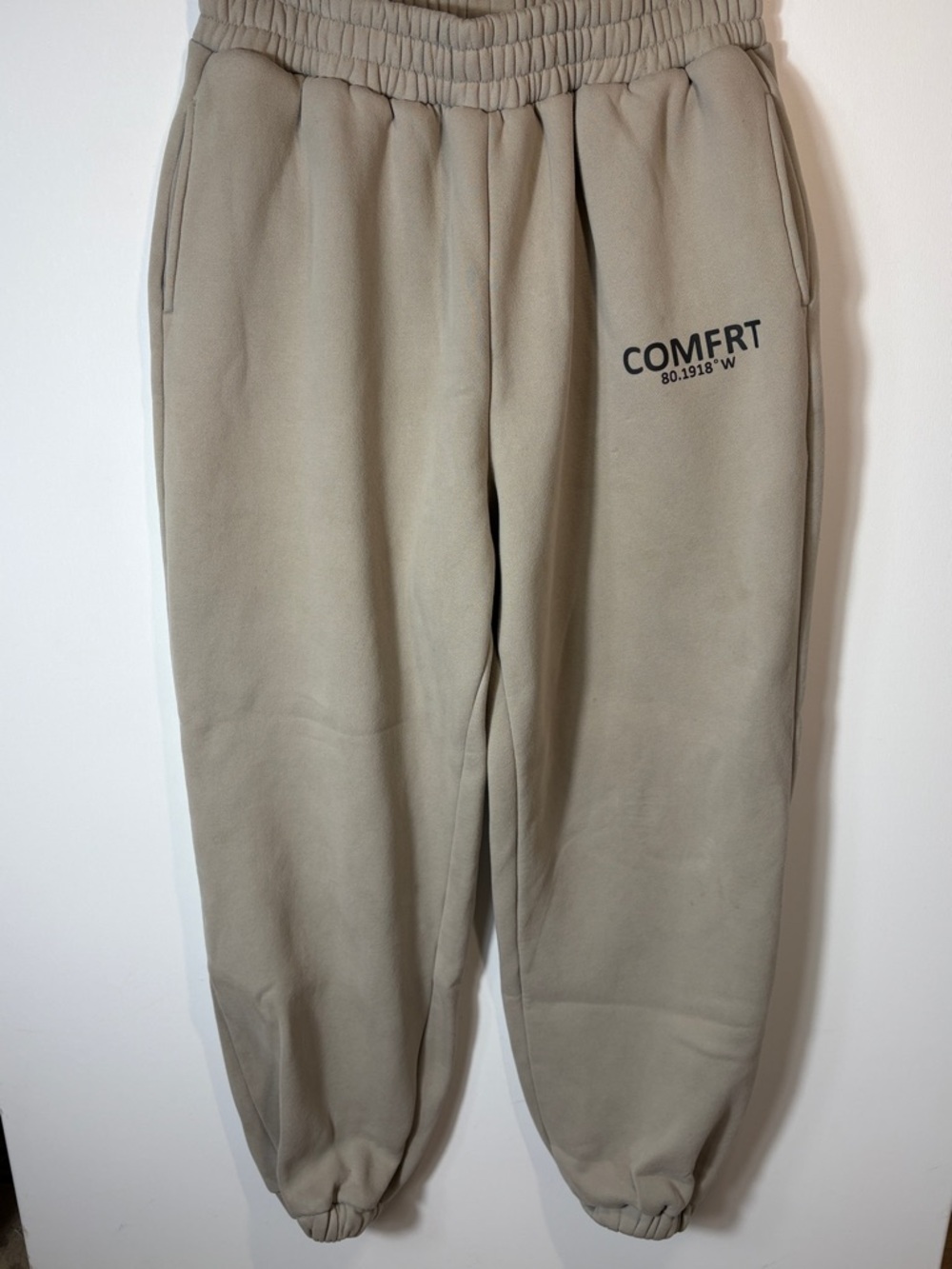 COMFRT Logo Relaxed Jogger Sweatpants - Taupe - Picture 2 of 4